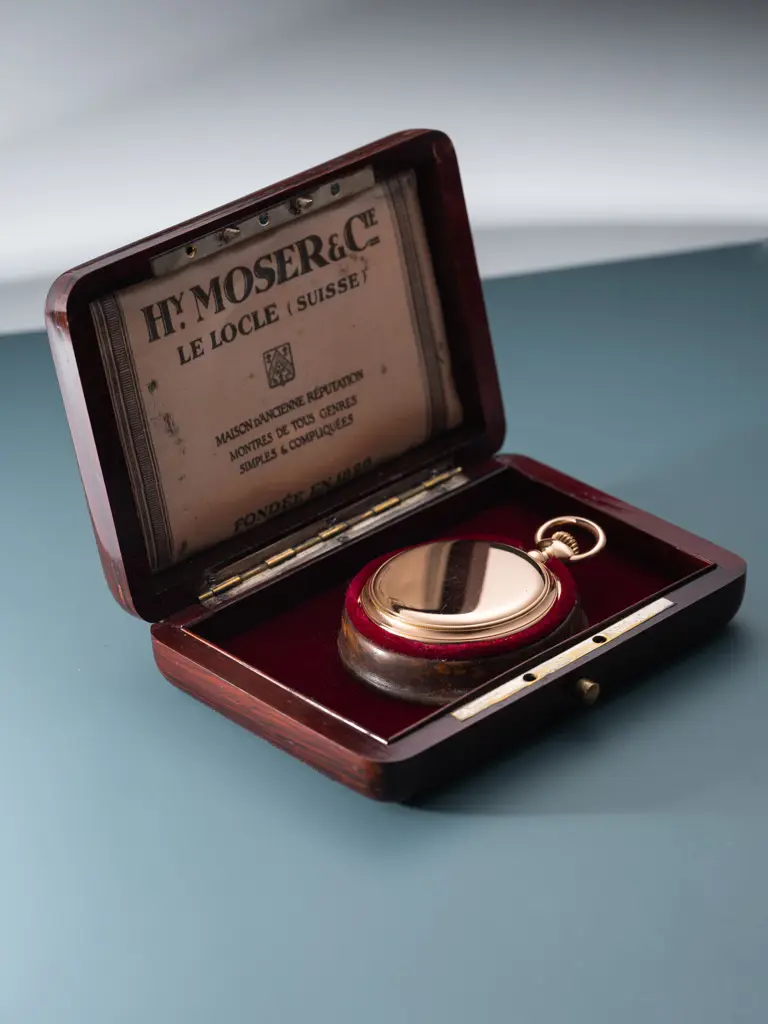 H. Moser & Cie Gold Pocket Watch Image 1++